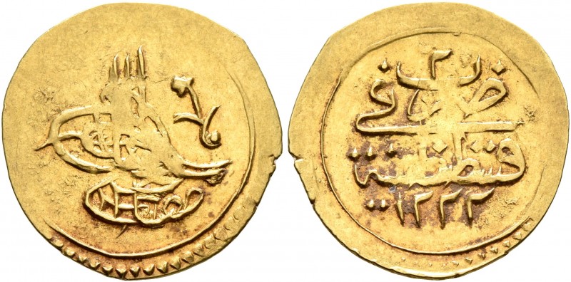 ISLAMIC, Ottoman Empire. Mustafa IV, AH 1222-1223 / AD 1807-1808. 1/4 Findik (Go...