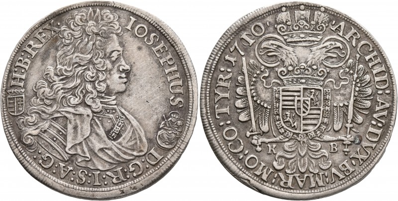 AUSTRIA. Holy Roman Empire. Josef I, Emperor, 1705-1711. Halbtaler (Silver, 35 m...