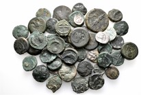 A lot containing 8 silver and 40 bronze coins. All: Magna Graecia. Fine to very fine. LOT SOLD AS IS, NO RETURNS. 48 coins in lot.


From a Swiss c...