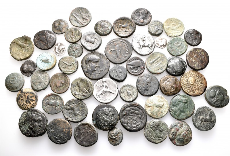 A lot containing 5 silver and 46 bronze coins. Includes: Greek and Roman Provinc...