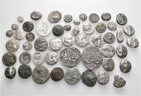 A lot containing 40 silver and 10 bronze coins. All: Greek. Fine to very fine. LOT SOLD AS IS, NO RETURNS. 50 coins in lot.