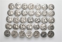 A lot containing 35 silver coins. All: Drachms of Alexander III 'the Great' and his successors. About very fine to good very fine. LOT SOLD AS IS, NO ...