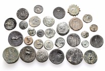 A lot containing 30 bronze coins. All: Greek. Fine to about very fine. LOT SOLD AS IS, NO RETURNS. 30 coins in lot.