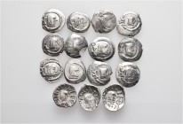 A lot containing 15 silver coins. All: Himyar. About very fine to good very fine. LOT SOLD AS IS, NO RETURNS. 15 coins in lot.