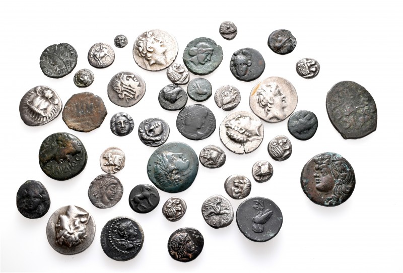 A lot containing 22 silver and 19 bronze coins. Includes: Greek, Roman Imperial ...