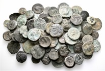 A lot containing 88 bronze coins. Includes: Greek and Roman Provincial. Fair to good fine. LOT SOLD AS IS, NO RETURNS. 88 coins in lot.


From the ...