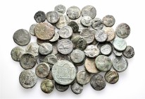 A lot containing 61 bronze coins. Includes: Greek and Roman Provincial. Fair to good fine. LOT SOLD AS IS, NO RETURNS. 61 coins in lot.


From the ...