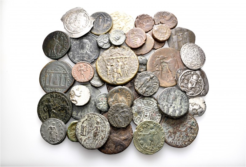 A lot containing 7 silver, 34 bronze coins and 1 lead tessera. Includes: Greek, ...