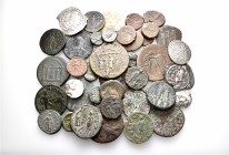 A lot containing 7 silver, 34 bronze coins and 1 lead tessera. Includes: Greek, Oriental Greek, Central Asian, Roman Provincial, Roman Imperial, Byzan...