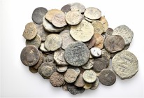 A lot containing 7 silver and 86 bronze coins. Includes: Greek, Roman Provincial, Roman Imperial, Byzantine and Islamic. About Fine to about very fine...