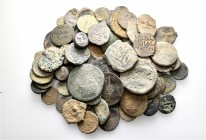 A lot containing 4 silver and 92 bronze coins. Includes: Greek, Roman Provincial, Roman Imperial, Byzantine and Islamic. About Fine to about very fine...