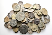 A lot containing 6 silver and 87 bronze coins. Includes: Greek, Roman Provincial, Roman Imperial, Byzantine and Islamic. About Fine to about very fine...