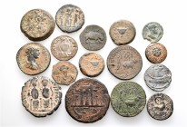 A lot containing 17 bronze coins. Includes: Greek, Roman Provincial, Roman Imperial, Byzantine and Crusaders. Fine to about very fine. LOT SOLD AS IS,...