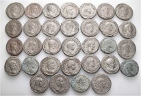 A lot containing 32 silver coins. All: Roman Provincial. About very fine to good very fine. LOT SOLD AS IS, NO RETURNS. 32 coins in lot.