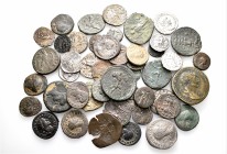 A lot containing 6 silver and 40 bronze coins. Includes: Greek, Roman Provincial, Roman Imperial, Byzantine. Fine to very fine. LOT SOLD AS IS, NO RET...