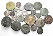 A lot containing 6 silver and 17 bronze coins. All: Roman Imperial. Fine to about very fine. LOT SOLD AS IS, NO RETURNS. 23 coins in lot.