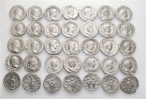 A lot containing 35 silver coins. Including: Antoniniani of Gordian III (13), Philip I (6), Otacilia Severa (2), Philip II (2), Trajan Decius (7), Her...