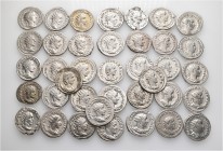 A lot containing 38 silver coins. All: Roman Imperial. About very fine to about extremely fine. LOT SOLD AS IS, NO RETURNS. 38 coins in lot.


From...