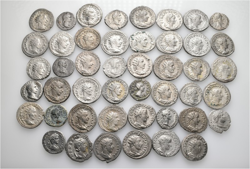 A lot containing 46 silver coins. All: Roman Imperial. Fine to very fine. Harshl...