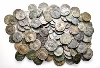 A lot containing 3 silver and 107 bronze coins. All: Roman Imperial. Fine to very fine. LOT SOLD AS IS, NO RETURNS. 110 coins in lot.