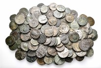 A lot containing 12 silver and 104 bronze coins. All: Roman Imperial. Fine to very fine. LOT SOLD AS IS, NO RETURNS. 116 coins in lot.