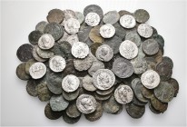A lot containing 16 silver and 100 bronze coins. All: Roman Imperial. Fine to very fine. LOT SOLD AS IS, NO RETURNS. 116 coins in lot.