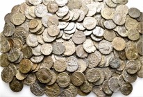 A lot containing 232 bronze coins. All: Roman Imperial. Fine to about very fine. LOT SOLD AS IS, NO RETURNS. 232 coins in lot.