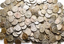 A lot containing 232 bronze coins. All: Roman Imperial. Fine to about very fine. LOT SOLD AS IS, NO RETURNS. 232 coins in lot.