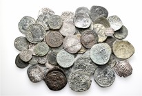 A lot containing 11 silver and 47 bronze coins. Includes: Roman Imperial, Byzantine and modern. Fine to very fine. LOT SOLD AS IS, NO RETURNS. 58 coin...