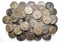A lot containing 54 bronze coins. All: First Tetrarchy Folles from Treveri. Very fine to extremely fine. LOT SOLD AS IS, NO RETURNS. 54 coins in lot....