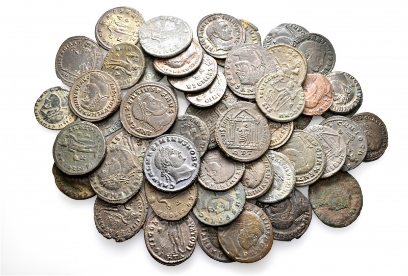 A lot containing 51 bronze coins. Includes: Maximinus II and Maxentius. Fine to ...