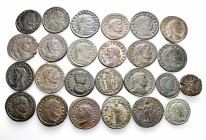 A lot containing 25 bronze coins. Includes: Roman Imperial and Roman Provincial. Fine to good very fine. LOT SOLD AS IS, NO RETURNS. 25 coins in lot.