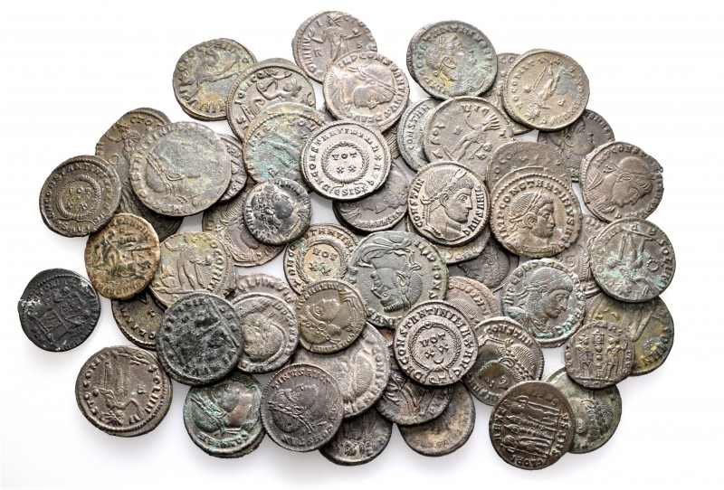 A lot containing 60 bronze coins. All: Constantine I. About very fine to good ve...