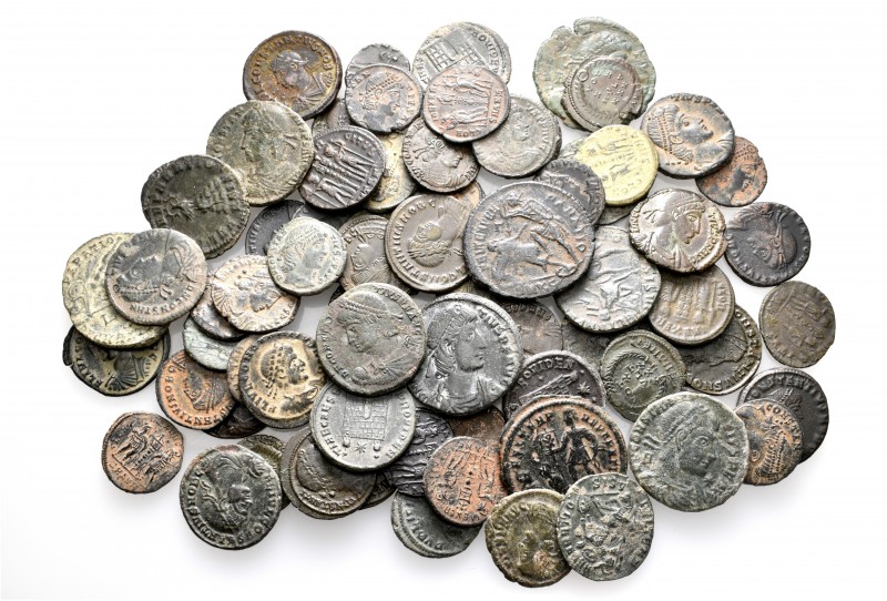 A lot containing 73 bronze coins. All: Constantius II. About very fine to very f...