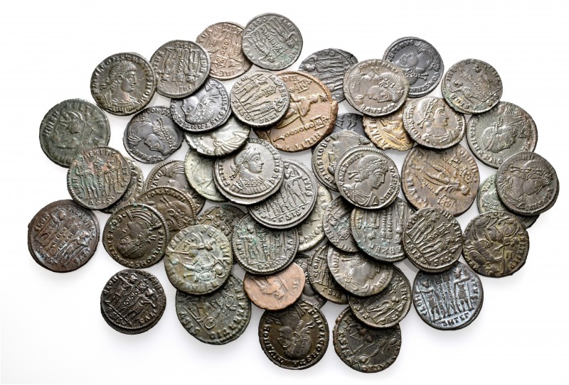 A lot containing 50 bronze coins. All: Constantius II. Very fine to extremely fi...