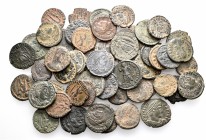 A lot containing 1 silver (Siliqua) and 51 bronze coins. All: Valens and Valentinian I. Fine to about very fine. LOT SOLD AS IS, NO RETURNS. 52 coins ...