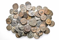 A lot containing 62 bronze coins. All: Honorius. Fine to about very fine. LOT SOLD AS IS, NO RETURNS. 62 coins in lot.


From the old stock of a we...