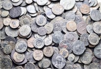 A lot containing 290 bronze coins. All: Roman Imperial. Fair to about very fine. LOT SOLD AS IS, NO RETURNS. 290 coins in lot.