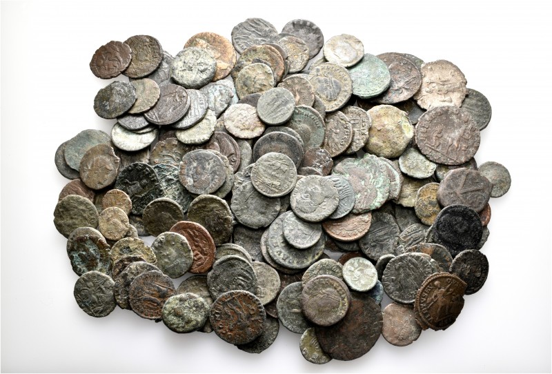 A lot containing 177 bronze coins. Includes: Greek, Roman Imperial and Byzantine...