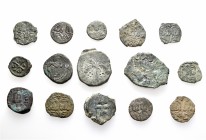 A lot containing 15 bronze coins. All: Byzantine and Medieval. Mainly from Syracuse. Fine to very fine. LOT SOLD AS IS, NO RETURNS. 15 coins in lot.
...