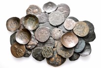 A lot containing 2 silver and 39 bronze coins. All: Byzantine. Fine to very fine. LOT SOLD AS IS, NO RETURNS. 41 coins in lot.