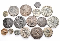 A lot containing 17 bronze coins. Includes: Early Medieval and Islamic. Fine to good very fine. LOT SOLD AS IS, NO RETURNS. 17 coins in lot.