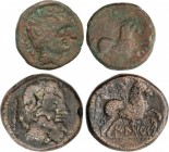 Celtiberian Coins
Lote 2 monedas Semis y As. 120-20 a.C. ILTIRCES (Zona de Solsona). AE. El Semis, leyenda no visible, Tipo Iltices. A EXAMINAR. AB-14...