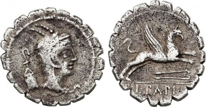 Roman Coins
Republic
Denario. 79 a.C. PAPIA-1. L. Papius. Anv.: Cabeza de Juno S...