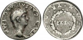 Roman Coins
Empire
Denario. Acuñada el 57-58 d.C. NERÓN. Anv.: NERO CAESAR AVG. IMP. Cabeza descubierta a derecha. Rev.: PONTIF. MAX. TR. P. IIII P. P...