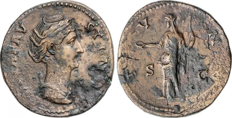 Roman Coins
Empire
Sestercio. Acuñada posterior al 141 d.C. FAUSTINA MADRE. Anv....