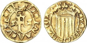 Medieval Coins
Catalonia - Aragon
1/2 Ducado. FERRAN II. VALENCIA. Anv.: F coronada entre S-S, debajo V. 1,14 grs. AU. FALSA ANTIGUA. Fundida. MBC. 