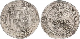 Spanish Monarchy
Ferdinand and Isabella
1 Real. SEVILLA. Rev.: ¶- S. 6 flechas. 3,23 grs. AC-416. MBC/MBC+. 