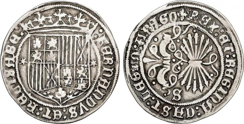 Spanish Monarchy
Ferdinand and Isabella
1 Real. SEVILLA. Anv.: Escudo entre estr...