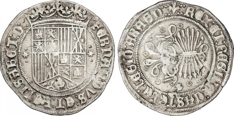 Spanish Monarchy
Ferdinand and Isabella
1 Real. SEVILLA. Anv.: Escudo entre estr...